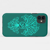 Coques Case-Mate iPhone Arbre turquoise de l'OM de bleu (Dos (Horizontal))