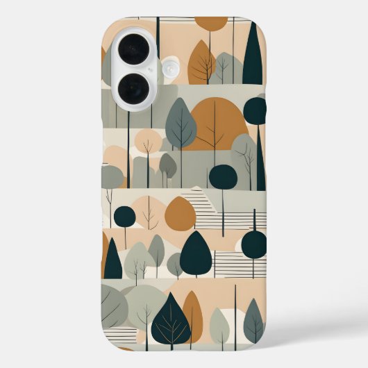 Coques Case-Mate iPhone Arbres d'art moderne dans les tons de terre (Verso)