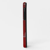 Coques Case-Mate iPhone Arbres de Noël Argent sur Rouge (Dos/Gauche)