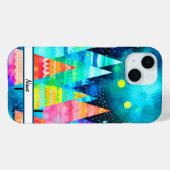 Coques Case-Mate iPhone Arbres de Noël brillants (Verso (horizontal))