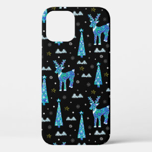 Case-Mate iPhone Case Arbres de Noël, flocons de rennes. Filille hiverna