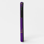 Coques Case-Mate iPhone Arbres de Noël Gold sur violet (Dos/Gauche)