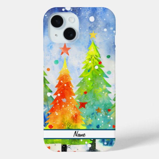 Coques Case-Mate iPhone Arbres de Noël neigeux (Verso)