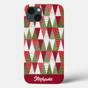 Case-Mate iPhone Case Arbres de Noël verts et rouges