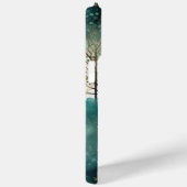 Coques Case-Mate iPhone Arbres de Noël verts or avec oiseaux (Verso / Droite)