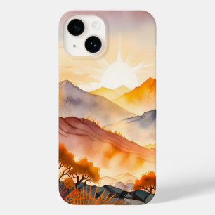 Coque Pour iPhone 14 Arbres ensoleillés et vallées ombragées