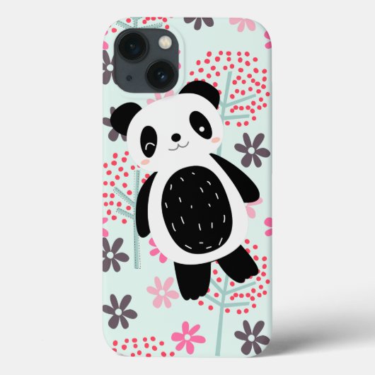 Coques Case-Mate iPhone Arbres, fleurs et ours de panda (Verso)