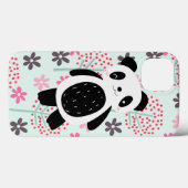 Coques Case-Mate iPhone Arbres, fleurs et ours de panda (Verso (horizontal))