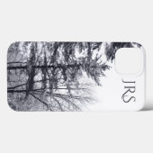 Coques Case-Mate iPhone arbres Neige-couverts avec le monogramme (Verso (horizontal))