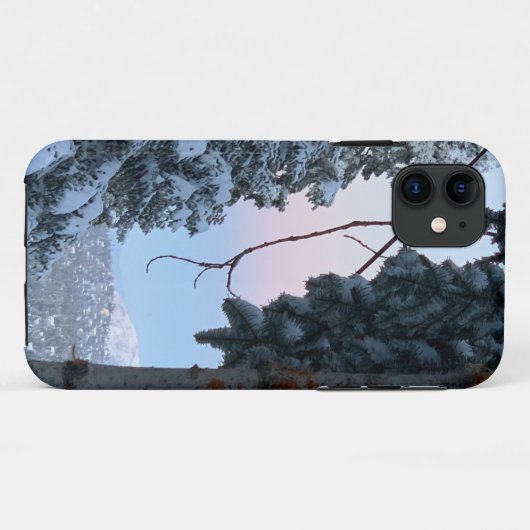 Coques Case-Mate iPhone Arbres neigeux (Dos (Horizontal))