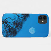 Coques Case-Mate iPhone Arbres silhouettes et pleine lune (Dos (Horizontal))