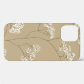 Coques Case-Mate iPhone Arbustes de petites fleurs blanches en palet beige (Verso (horizontal))