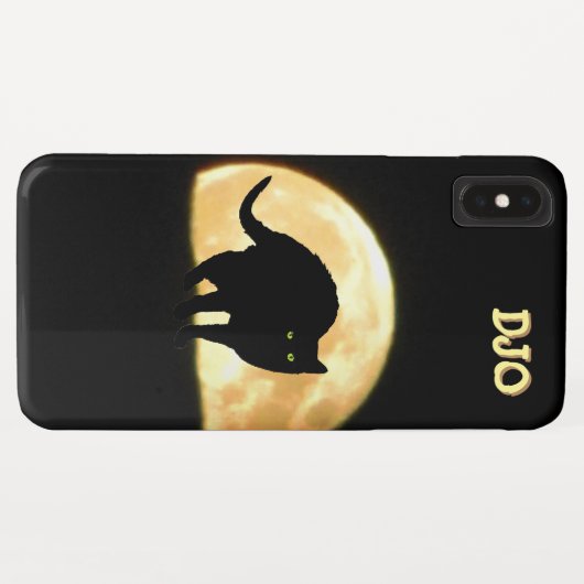 Coques Case-Mate iPhone Arc Chat noir et Lune montante (Dos (Horizontal))
