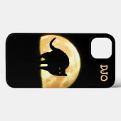 Coques Case-Mate iPhone Arc Chat noir et Super Lune (Verso (horizontal))