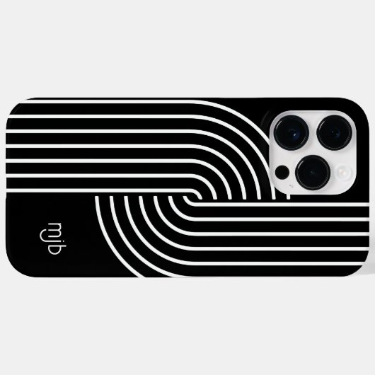 Coques Case-Mate iPhone Arc Concentré cool Moderne avec Monogramme (Verso (horizontal))