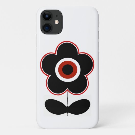 Coques Case-Mate iPhone Arc de téléphone à fleurs rouges rétrogrades Noir (Dos)