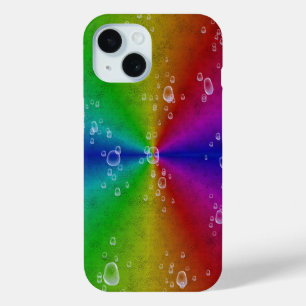 Coque Pour iPhone 15 Arc en arc-en-ciel en cuir d'éléphant optiquement