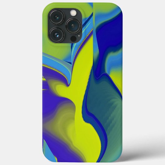 Coques Case-Mate iPhone Arc-en-ciel 3D Abstrait dans jaune violet vert (Verso)
