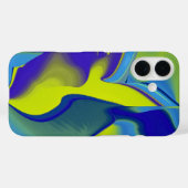 Coques Case-Mate iPhone Arc-en-ciel 3D Abstrait dans jaune violet vert (Verso (horizontal))