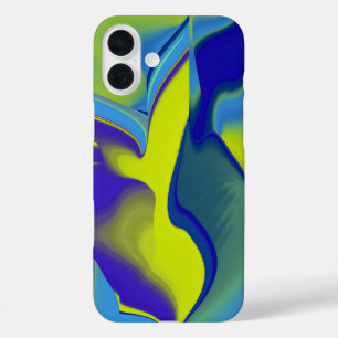 Coques iPhone 16 Plus Arc-en-ciel 3D Abstrait dans jaune violet vert