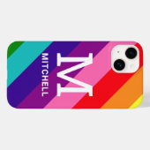 Coques Case-Mate iPhone Arc-en-ciel 8 bandes Gay pride personnalisé Monogr (Verso (horizontal))