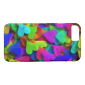Coques Case-Mate iPhone Arc-en-ciel abstrait de coeurs (Dos (Horizontal))