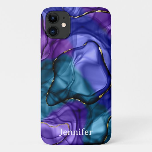 Coques Case-Mate iPhone Arc-en-ciel aquarelle violet rose (Dos)