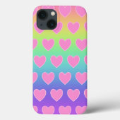 Coques Case-Mate iPhone Arc-en-ciel aux coeurs roses (Verso)