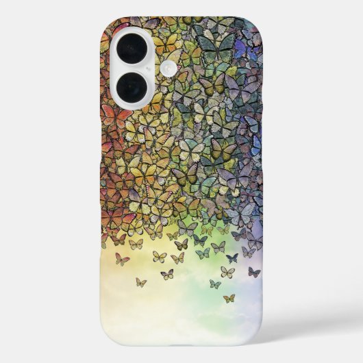 Coques Case-Mate iPhone arc-en-ciel aux papillons (Verso)