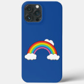 Coques Case-Mate iPhone Arc en ciel avec nuages blancs (Verso)