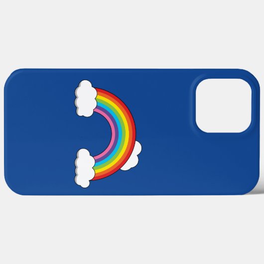 Coques Case-Mate iPhone Arc en ciel avec nuages blancs (Verso (horizontal))