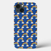 Coques Case-Mate iPhone Arc en ciel avec nuages blancs (Verso)