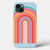 Coques Case-Mate iPhone Arc-en-ciel bleu rétro (Verso)