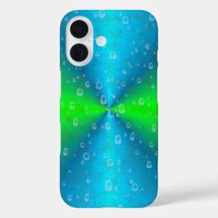 Coques iPhone 16 Arc-en-ciel bleu vert dans la peau d'éléphant en c