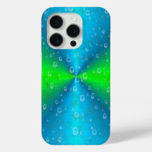 Coque iPhone 15 Pro Arc-en-ciel bleu vert dans la peau d'éléphant en c
