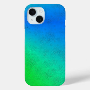 Coque Pour iPhone 15 Arc-en-ciel bleu vert dans la peau d'éléphant en c