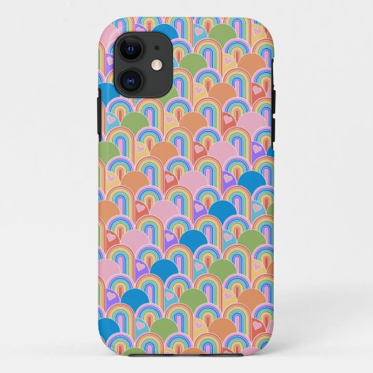 Coques Case-Mate iPhone Arc-en-ciel clamshell avec coeur Téléphone Case (Dos)