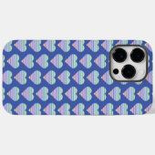 Coques Case-Mate iPhone Arc-en-ciel Coeur rayé Motif Pastel Amour bleu (Verso (horizontal))