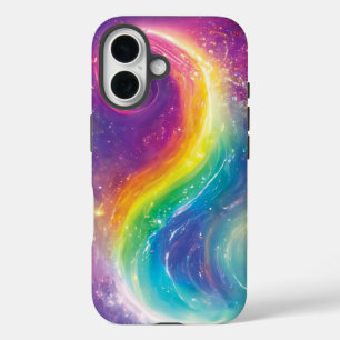 Coques iPhone 16 Arc-en-ciel cosmique Yin Yang Rêves de nébuleuse d