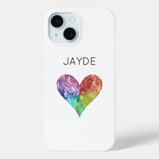 Coques Case-Mate iPhone Arc en ciel Crystal Heart Téléphone mobile (Verso)
