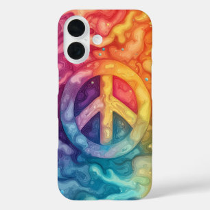 Coques iPhone 16 Arc-en-ciel de la paix Splash