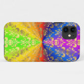 Coques Case-Mate iPhone Arc-en-ciel doré damassé (Dos (Horizontal))