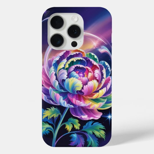 Coques Case-Mate iPhone Arc-en-ciel en fleur cosmique (Verso)