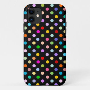 Coques Pour iPhone Arc-en-ciel et motif de point noir de polka