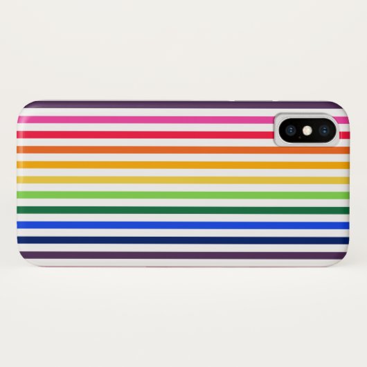 Coques Case-Mate iPhone Arc-en-ciel et rayures blanches (Dos (Horizontal))