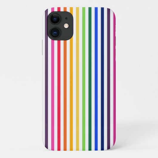 Coques Case-Mate iPhone Arc-en-ciel et rayures blanches (Dos)