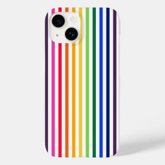 Coques Case-Mate iPhone Arc-en-ciel et rayures blanches Coque-coque iphone (Verso)
