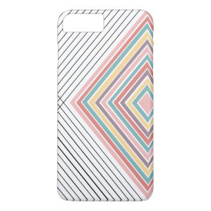 Etui iPhone Case-Mate Arc-en-ciel et rayures noir et blanc