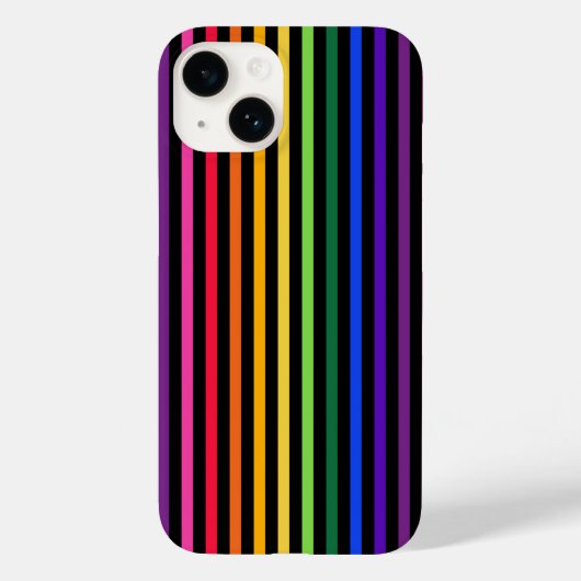 Coques Case-Mate iPhone Arc-en-ciel et rayures noires Coque-coque iphone M (Verso)