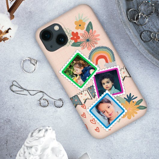 Coques Case-Mate iPhone Arc-en-ciel joyeux, fleurs, coeurs & drapeaux pers